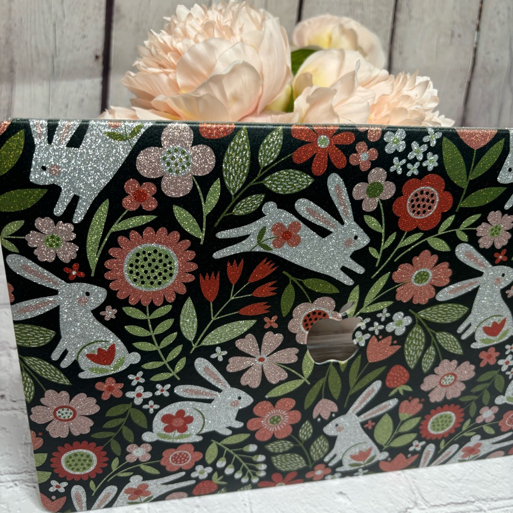 Macbook Model Air 13 20182020 Glitter Sprint Bunnies Macbook Cover